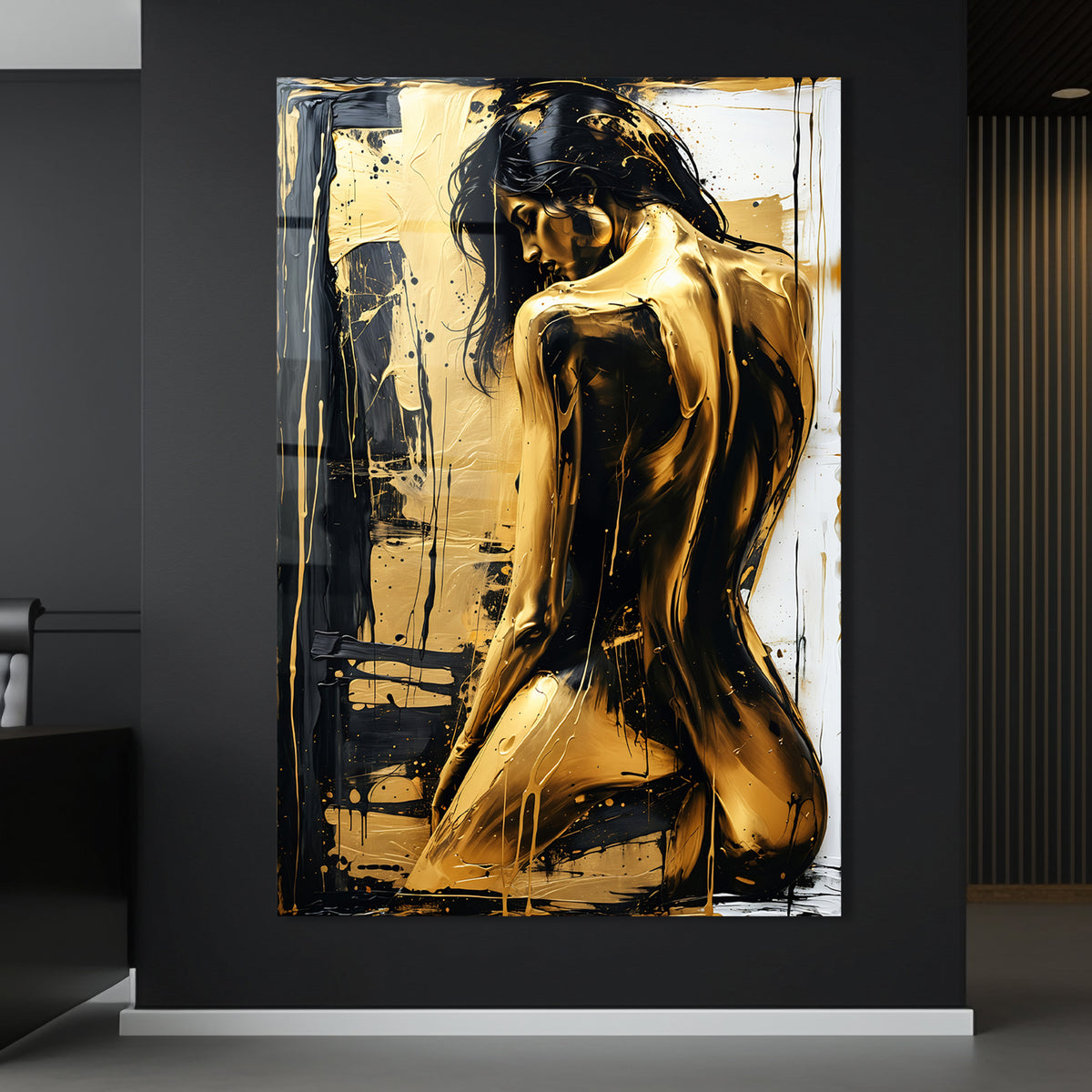 Schwarz und Gold Frauenakt Nr2