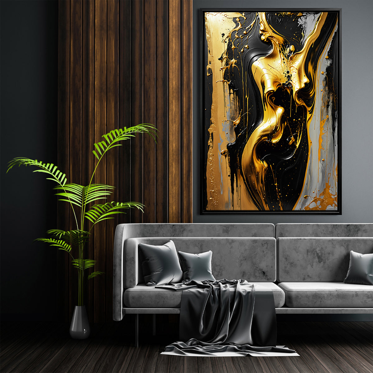 Schwarz und Gold Frauenakt Nr6