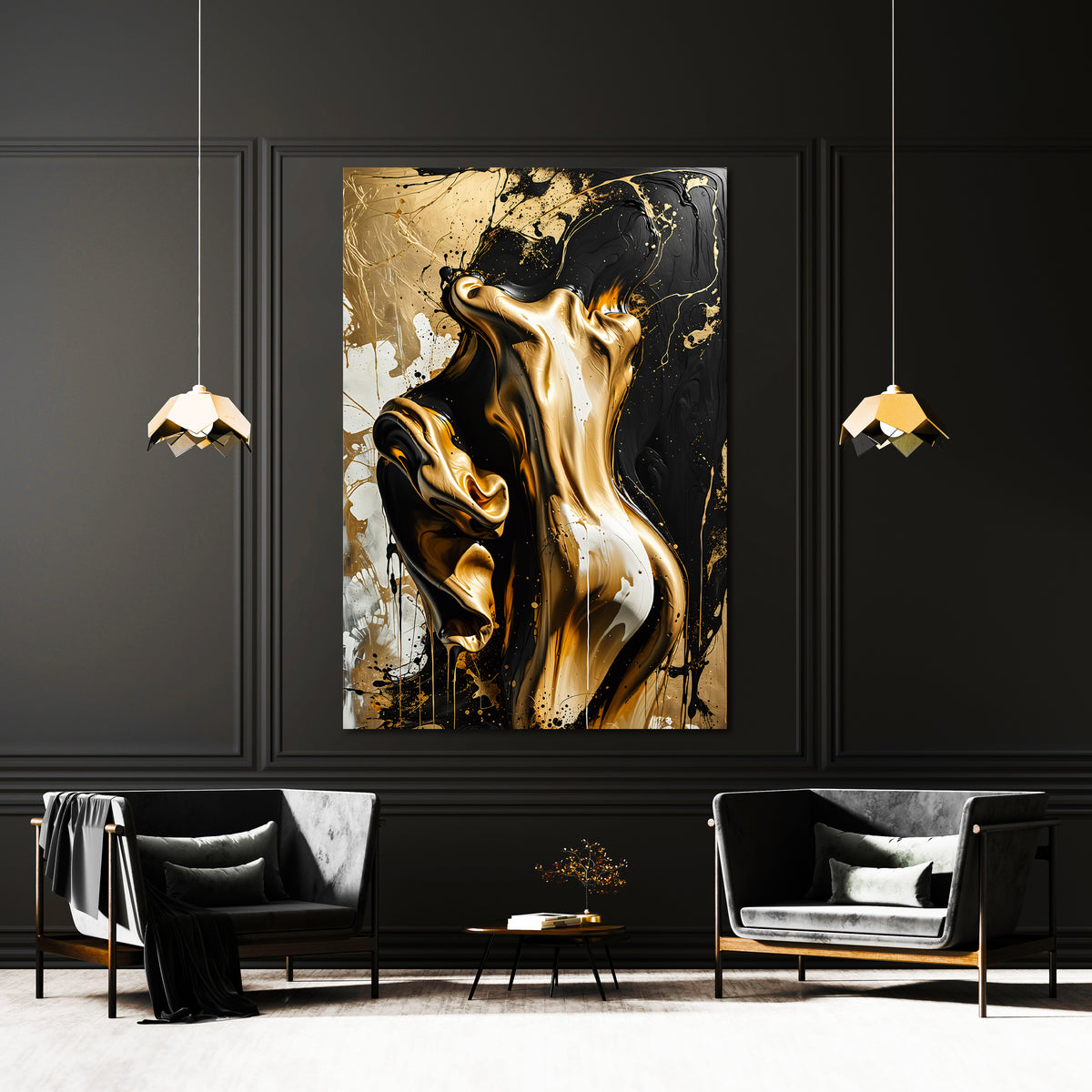 Schwarz und Gold Liebespaar
