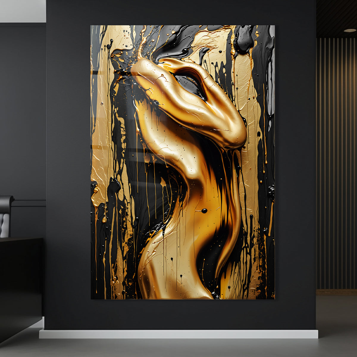 Schwarz und Gold Frauenakt Nr8