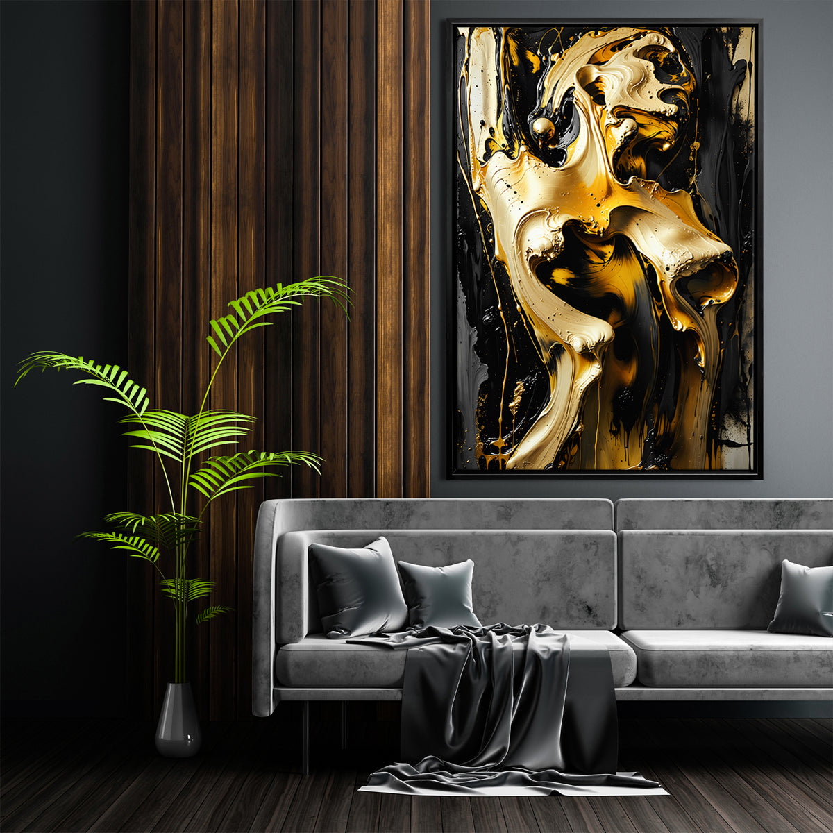 Schwarz und Gold Frauenakt Nr9