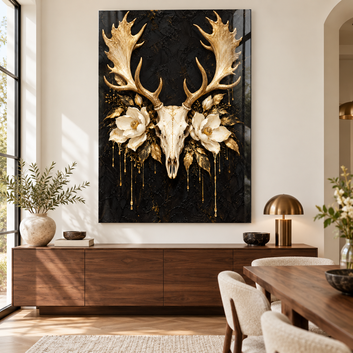 Elchschädel in Gold