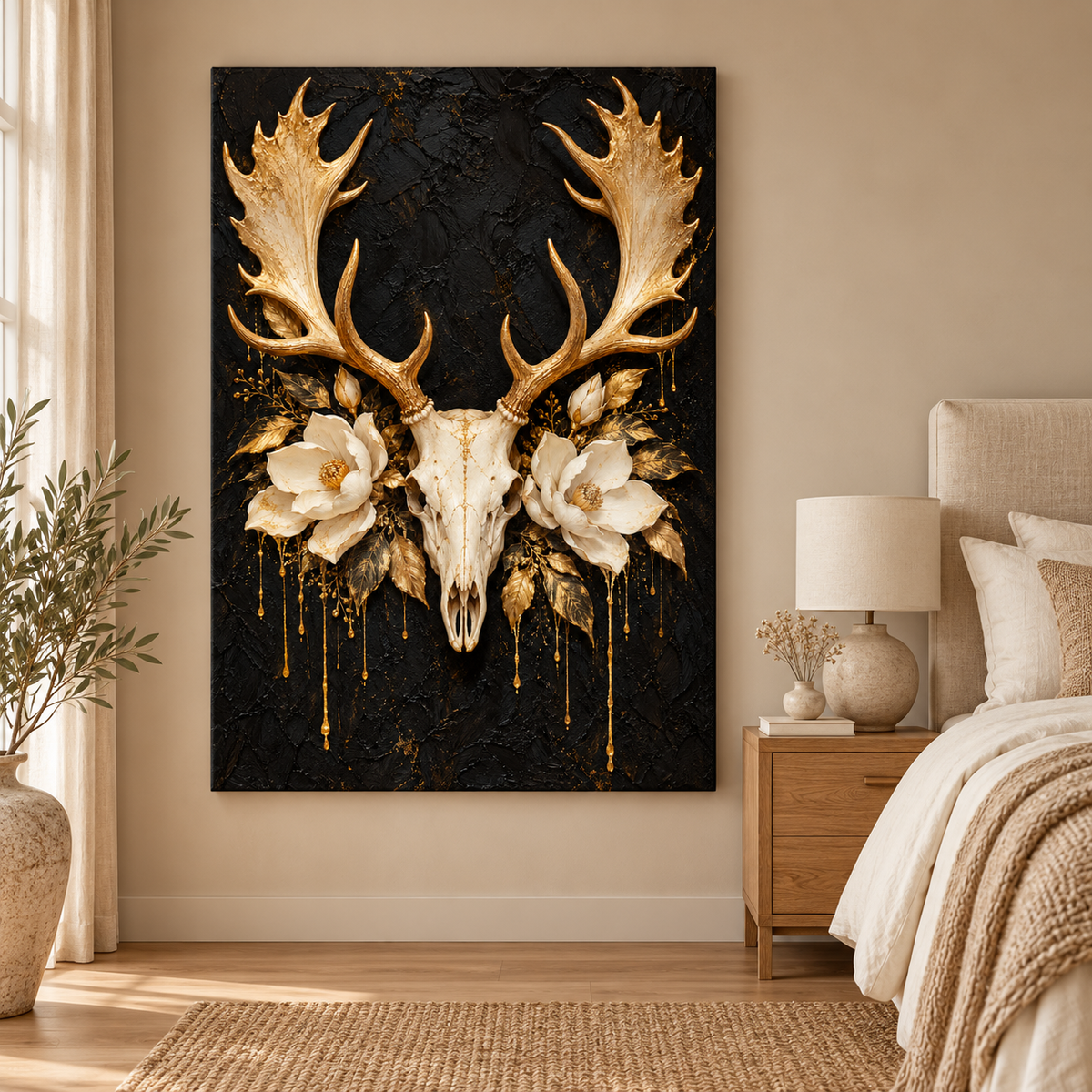Elchschädel in Gold