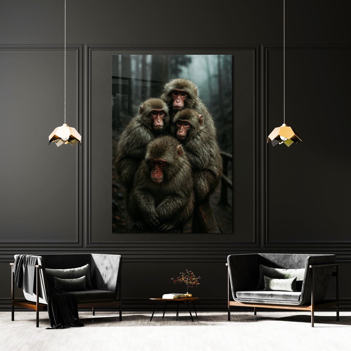Affenfamilie im Wald