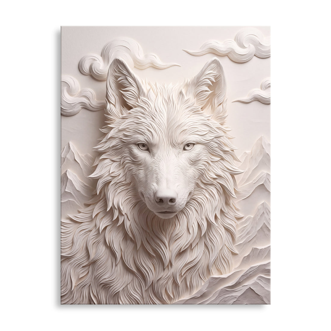 Weißer Wolf – Eleganz in 3D-Optik