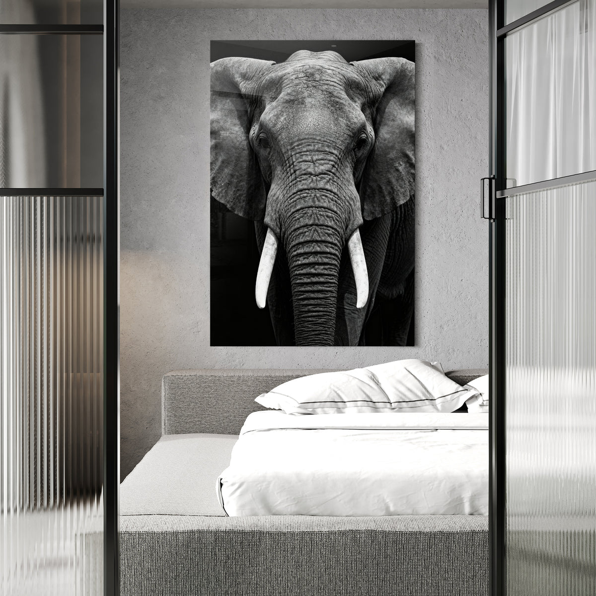 Elefant in Schwarz-Weiß