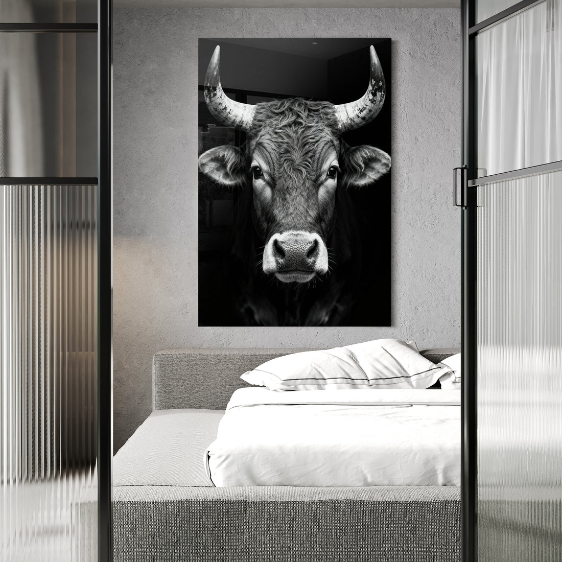Stier in Schwarz-Weiß