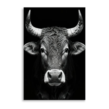 Stier in Schwarz-Weiß