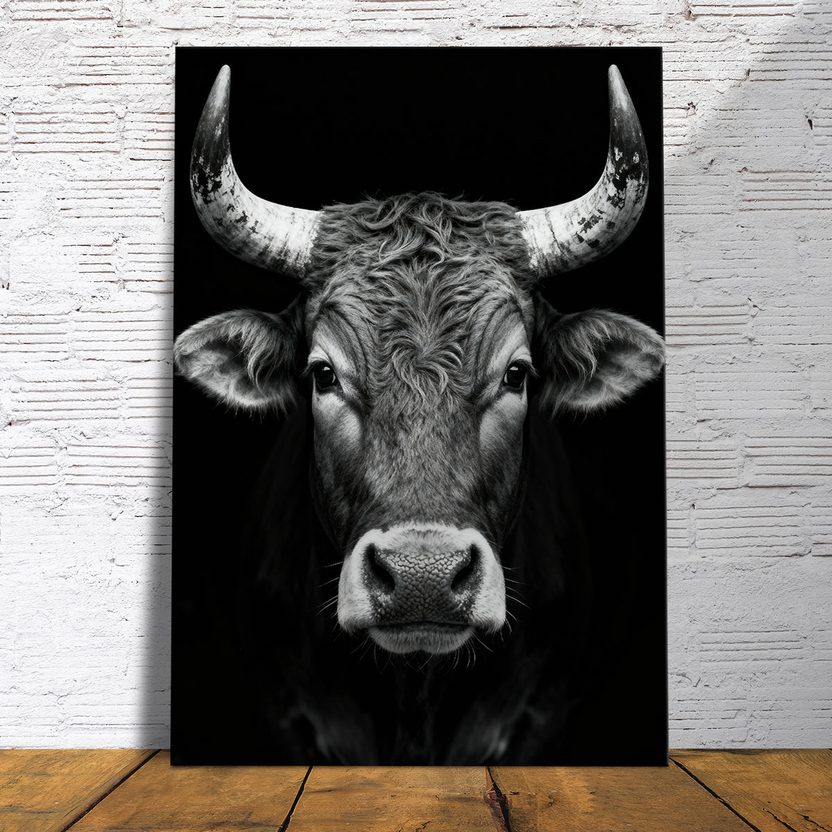 Stier in Schwarz-Weiß